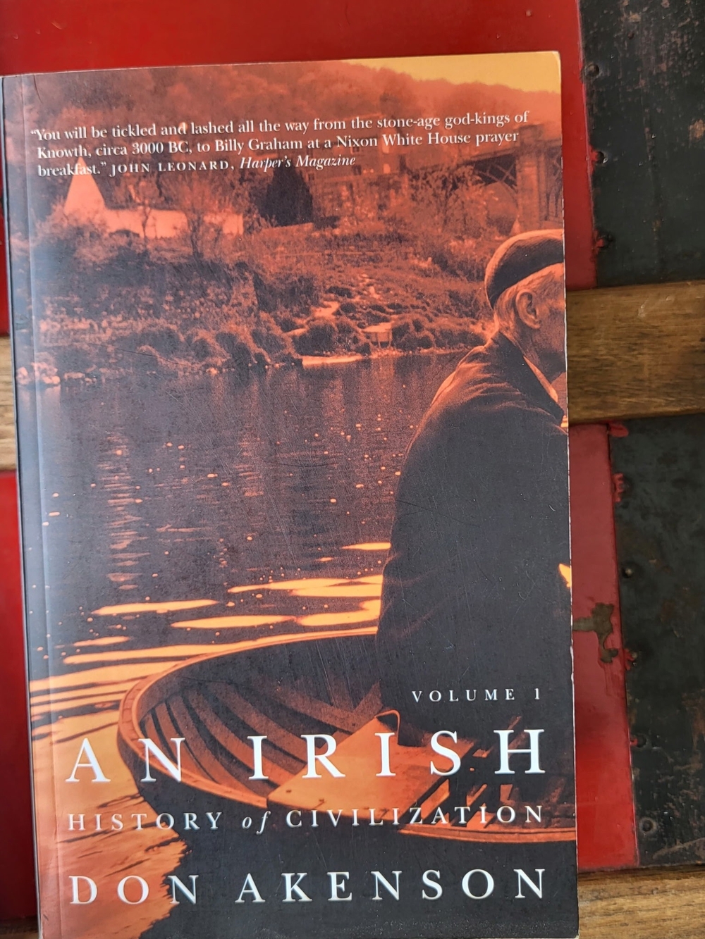 Don Akenson An Irish History of Civilization Volume 1 — Orange Hardcover Accent